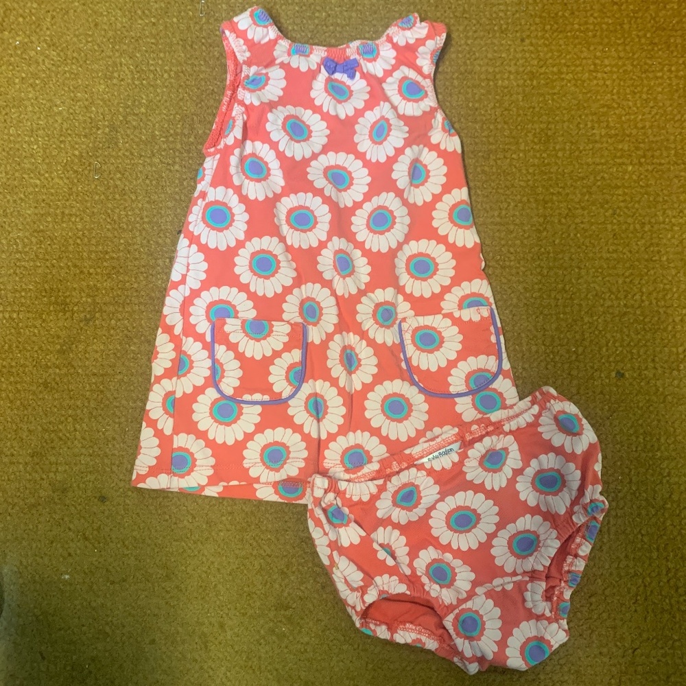 Baby Boden 3-6 months Flower Dress with Bloomers